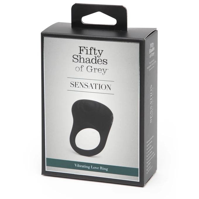 Fifty Shades of Grey Sensation Vibrating Love Ring- Wibrujący pierścień erekcyjny, Czarny