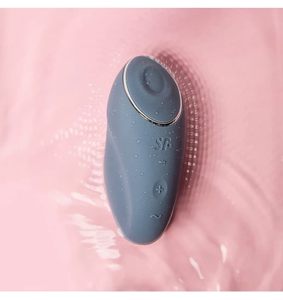 Satisfyer Tap &amp; Climax 1 Blue - Grey - Klitorální vibrátor, Modro-šedý
