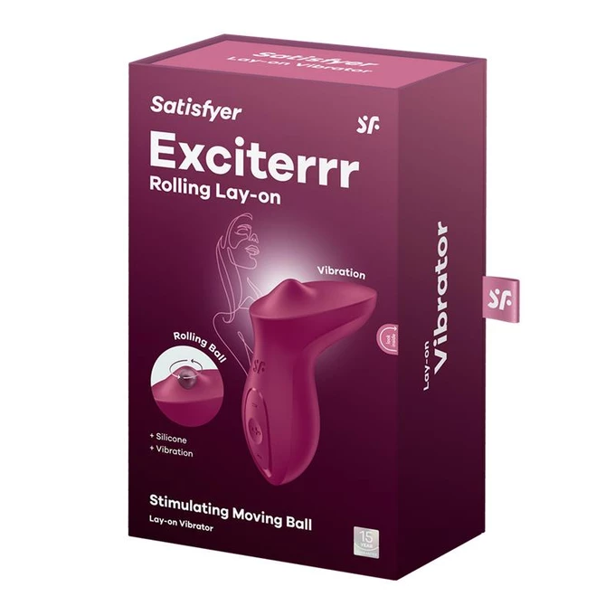 Satisfyer Exciterrr Berry - Vibrátor typu Lay-On s pohyblivou kuličkou stimulující klitoris