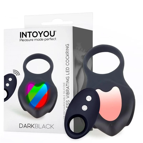 IntoYou Darkblack - Vibrující erekční kroužek, ovládaný dálkovým ovládáním