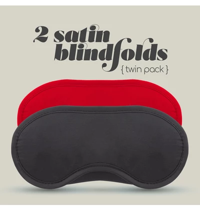 Crushious 2 satin blindfolds - Sada dvou očních masek, černá a červená.