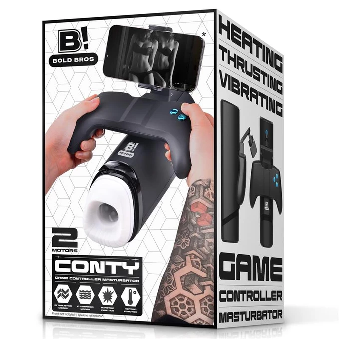 Bold Bros Conty Game Controller - Masturbátor s funkcí vibrace, tlačení a ohřívání