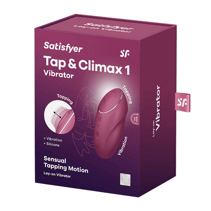 Satisfyer Tap &amp; Climax 1 Red - Klitorální vibrátor, Červený