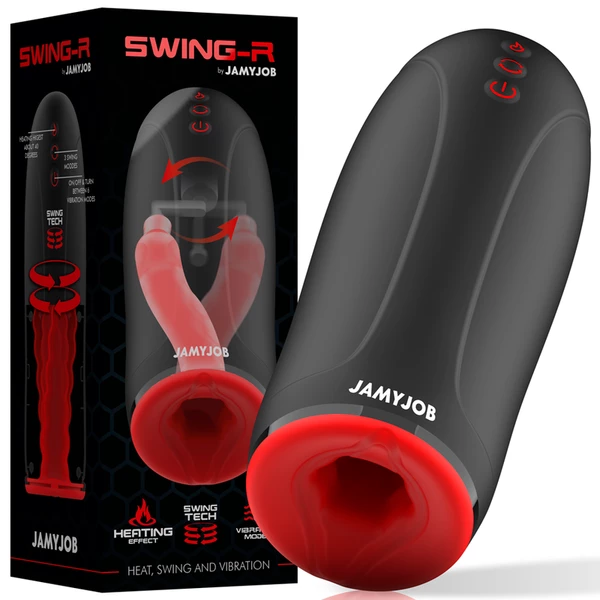 JAMYJOB Swing R - Vibrační masturbátor s funkcí zahřívání