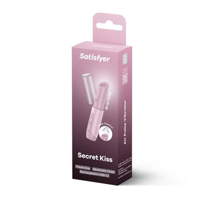 Satisfyer Secret Kiss - Mini vibrátor na klitoris ve tvaru rtěnky, světle růžová