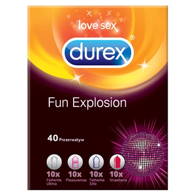 Durex Fun Explosion - Mix prezerwatyw, 40 szt