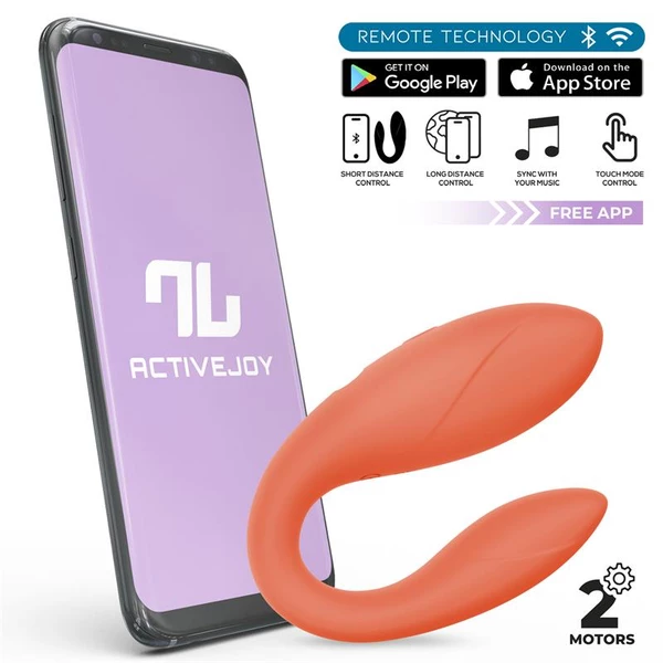 IntoYou Couple toy - Elastické vibrující vajíčko ovládané aplikací, Korálové