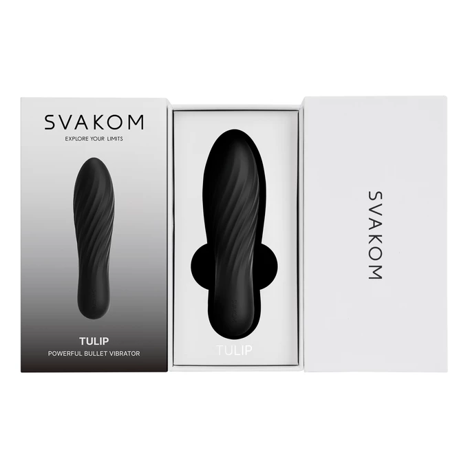 Svakom Tulip Black - miniwibrator, Czarny