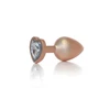 Boss Series Pearl Gold Heart Plug - Diamantový anální kolík, velikost M