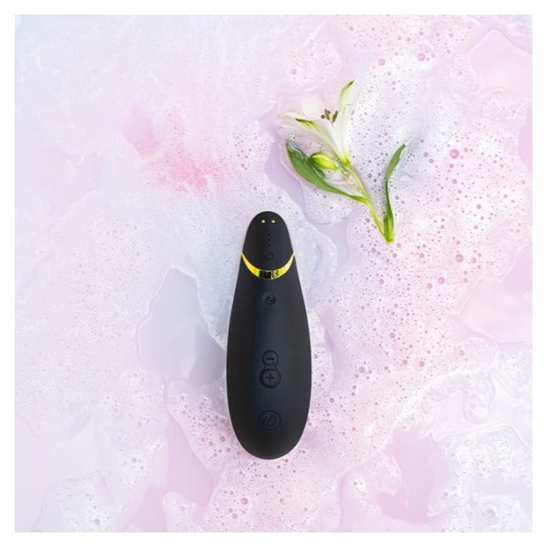 Womanizer Premium 2, Black - Bezdotykový masér klitorisu, černý