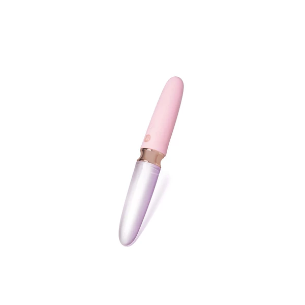 Secret Kisses Lipstick - Klasický dvojitý vibrátor, se skleněnou špičkou