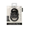 ShotsToys Round Cock Ring Set Black - Zestaw elastycznych pierścieni na penisa