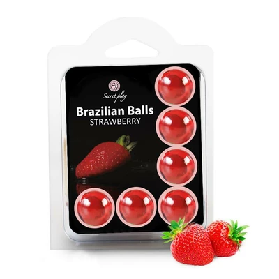 Secret Play Set 6 Brazilian Balls Strawberry - Brazylijskie kulki do masażu