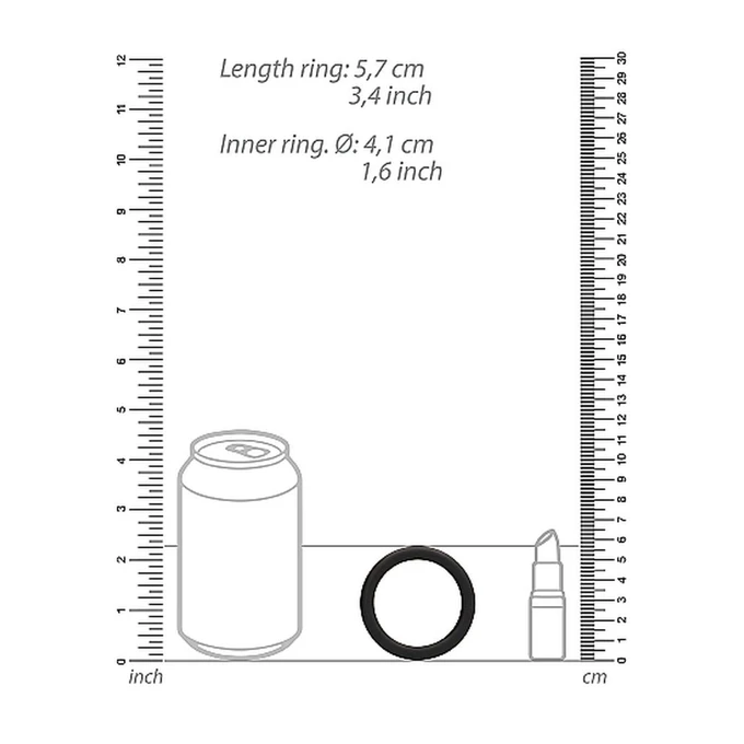 ShotsToys Round Cock Ring Set Black - Zestaw elastycznych pierścieni na penisa