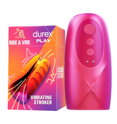 Durex Play Ride&amp;Vibe - Masturbator wibrujący z funkcją lizania