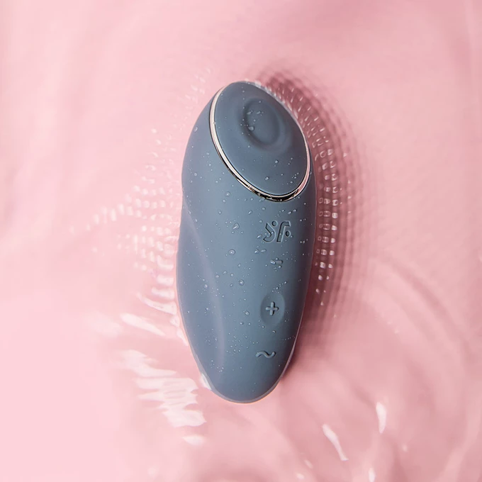 Satisfyer Tap &amp; Climax 1 Blue - Grey - Klitorální vibrátor, Modro-šedý