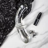 Satisfyer Double Crystal - Dwustronne Dildo, przeźroczyste