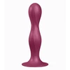 Satisfyer Double Ball-R - Klasické dildo s přísavkou, Červené