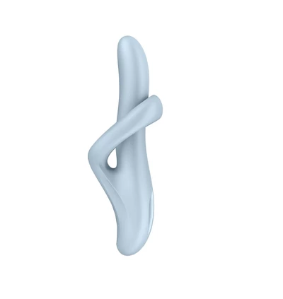 Satisfyer Heat Flex 4 Blue - Vibrátor Bunny s funkcí otáčení a ohřevu, modrý