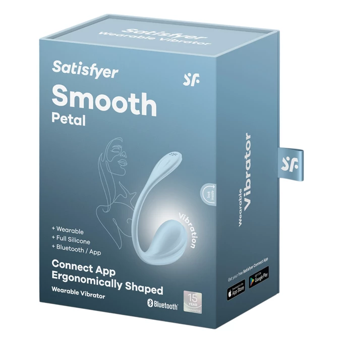 Satisfyer Smooth Petal - Vibrační vajíčko ovládané aplikací, Modré