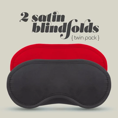 Crushious 2 satin blindfolds - Sada dvou očních masek, černá a červená.