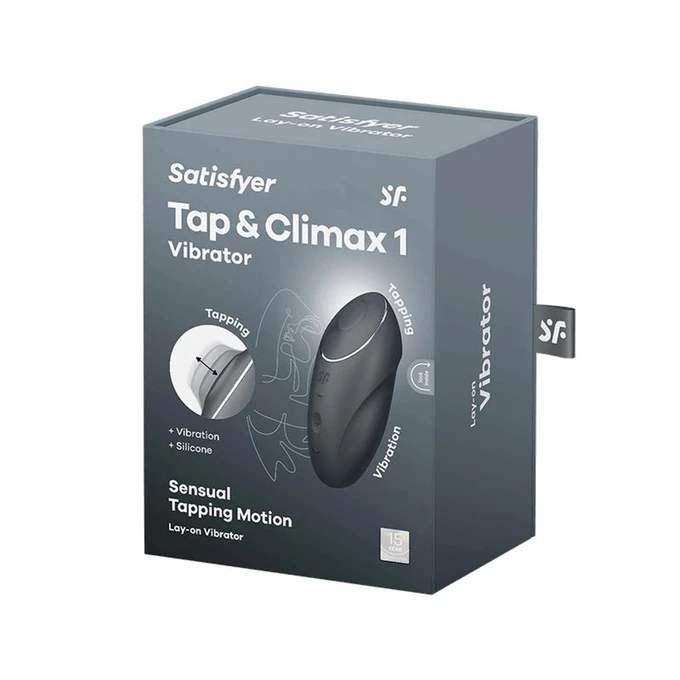 Satisfyer Tap &amp; Climax 1 Grey- Wibrator łechtaczkowy, Szary