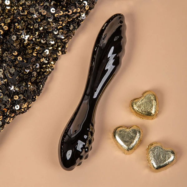 Satisfyer Dazzling Crystal 1 black - Dvojité dildo, Černé