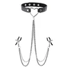 Sportsheets Sm Amor Collar With Nipple Jewelry - Zestaw BDSM