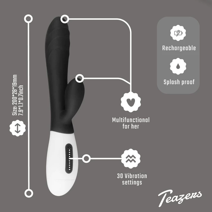 Teazers Tarzan Vibrator - Vibrátor Bunny, černý