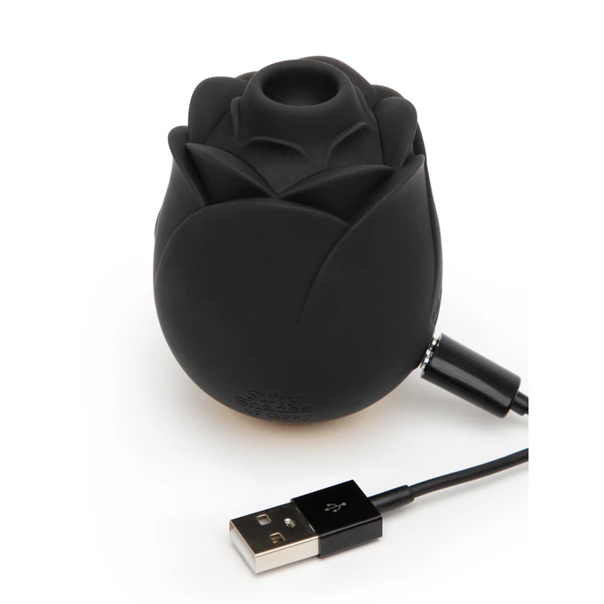 Fifty Shades of Grey Black Rose Silicone ClitoralSuction Stimulator- Wibrator soniczny do łechtaczki, Czarny