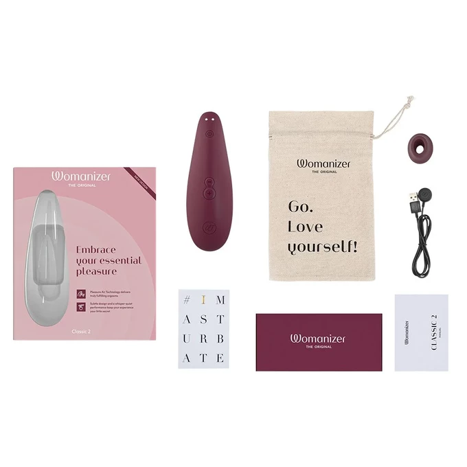 Womanizer Classic 2 Bordeaux - Bezkontaktní masážní přístroj na klitoris, bordó