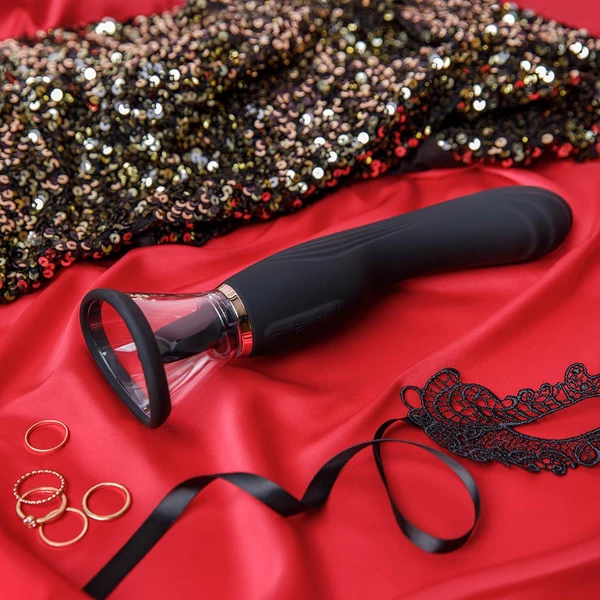 Erospace Sweet Play A6 - Dvojitý vibrátor s pohyblivým jazykem a sací funkcí