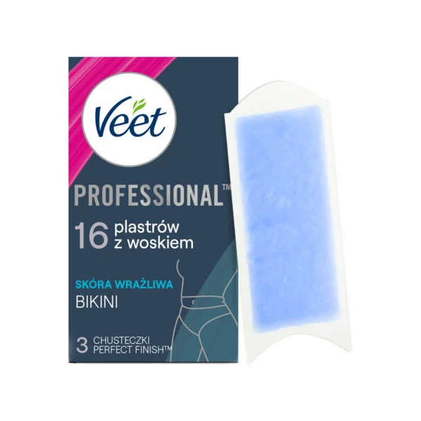 Veet Professional - Depilační voskové pásky na bikini, pro citlivou pleť, 16 ks