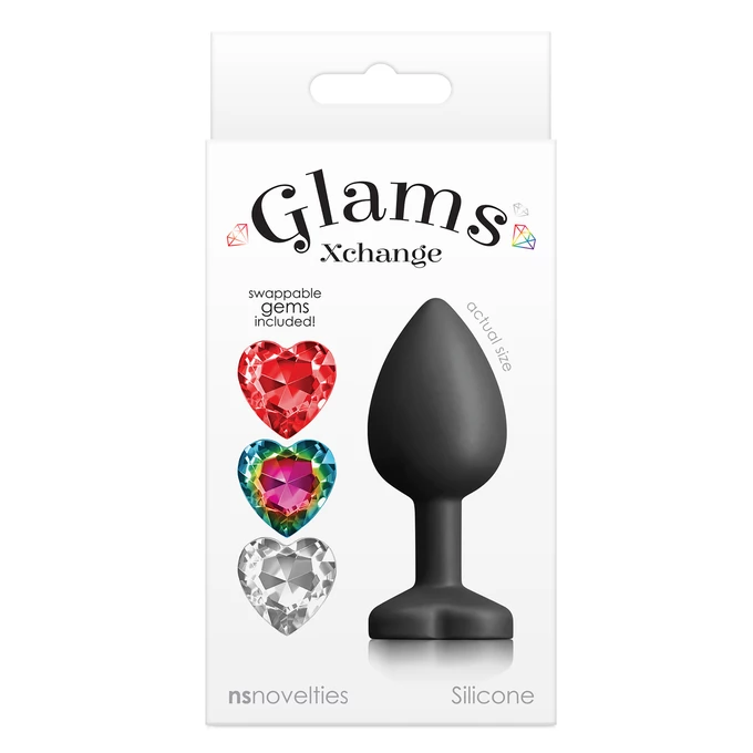 NS Novelties Glams xChange - korek analny, z wymiennym kolorem diamentu