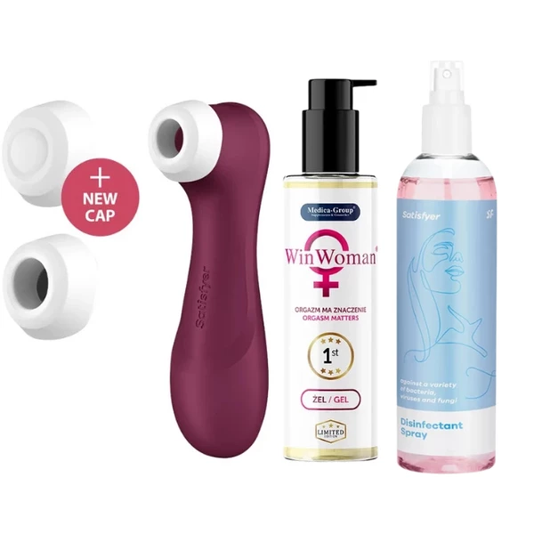 Sada Satisfyer Pro 2 Generation 3 -sonický vibrátor klitorisu + gel + dezinfekční sprej