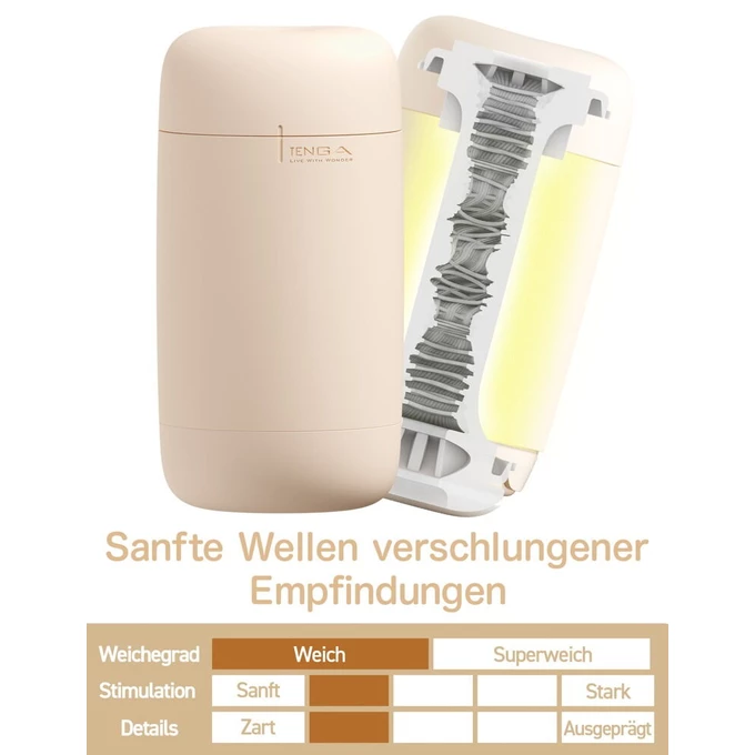 Tenga Puffy Latte Brown - Klasický masturbátor s měkkou texturou