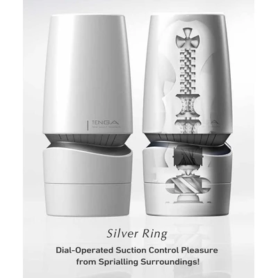 Tenga Aero Silver Ring - Klasický masturbátor s sacím efektem a spirálovou strukturou
