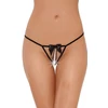 Softline 2356 - Otevřená tanga s perlami, černá