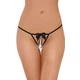 Softline 2356 - Otevřená tanga s perlami, černá