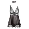 Beauty Night Eve Chemise - Koronkowe babydoll z opaską na oczy