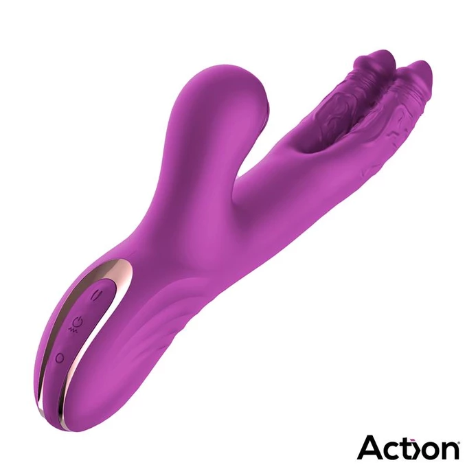Action Nico Vibe - Dvouhřídelový vibrátor s klitoriálním masážním přístrojem