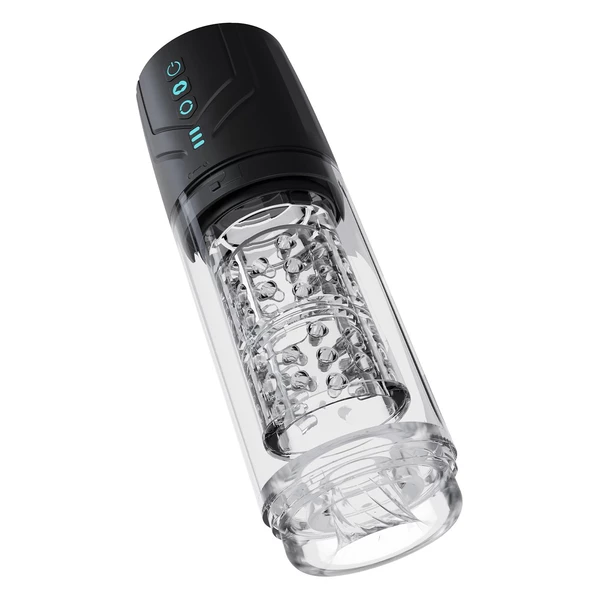 Blush M For Men Whirlwind Pro Black - Automatický masturbátor s funkcí odsávání a rotace