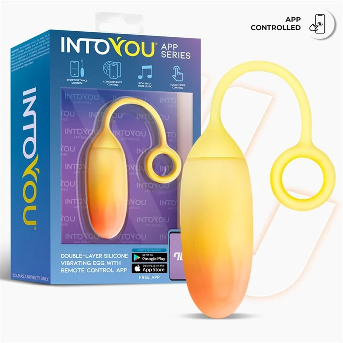 IntoYou Double Layer Egg - Wibrujące jajeczko, sterowane aplikacją, żółte