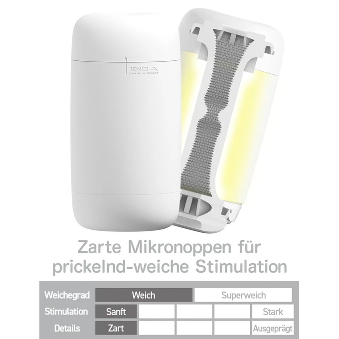 Tenga Puffy Suger White - Klasický masturbátor s měkkou texturou