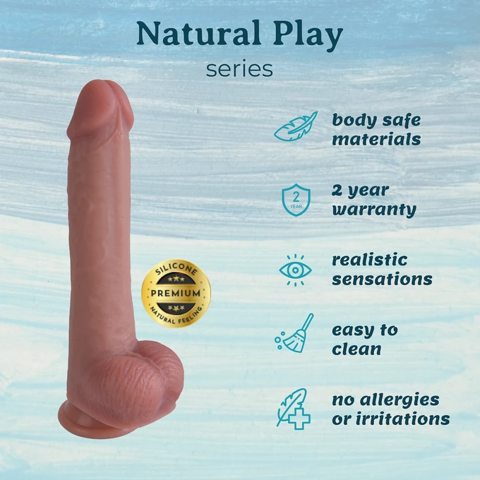 Erospace Natural Play D3 - Klasické dildo s přísavkou