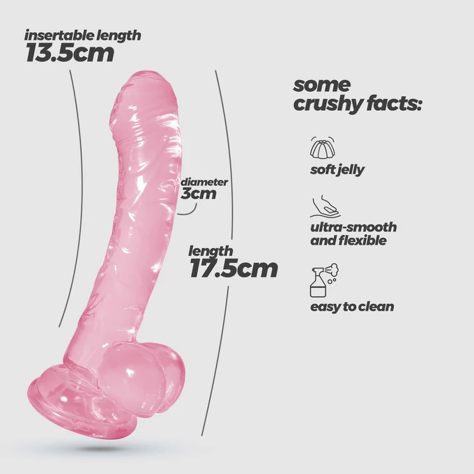 Crushious Hudini Jelly - Dildo z przyssawką, różowe