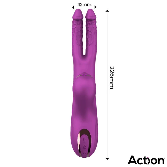 Action Nico Vibe - Dvouhřídelový vibrátor s klitoriálním masážním přístrojem