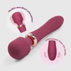 Crushious Dual Massage Wand Jinx - Dvojitý vibrátor typu wand s funkcí zahřívání, Bordó