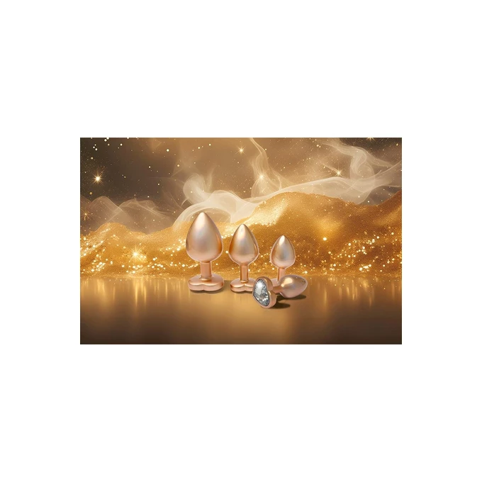 Dream Toys Gleaming Love Pearl - Korek analny z serduszkiem, Złoty, M