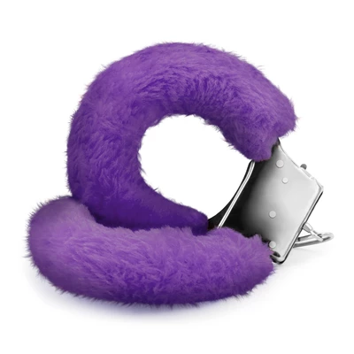 Crushious Love Cuffs Purple - Kajdanki z futerkiem, fioletowy